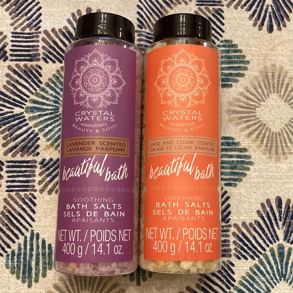 New sealed -Chrystal Waters Bath Salts set of 2